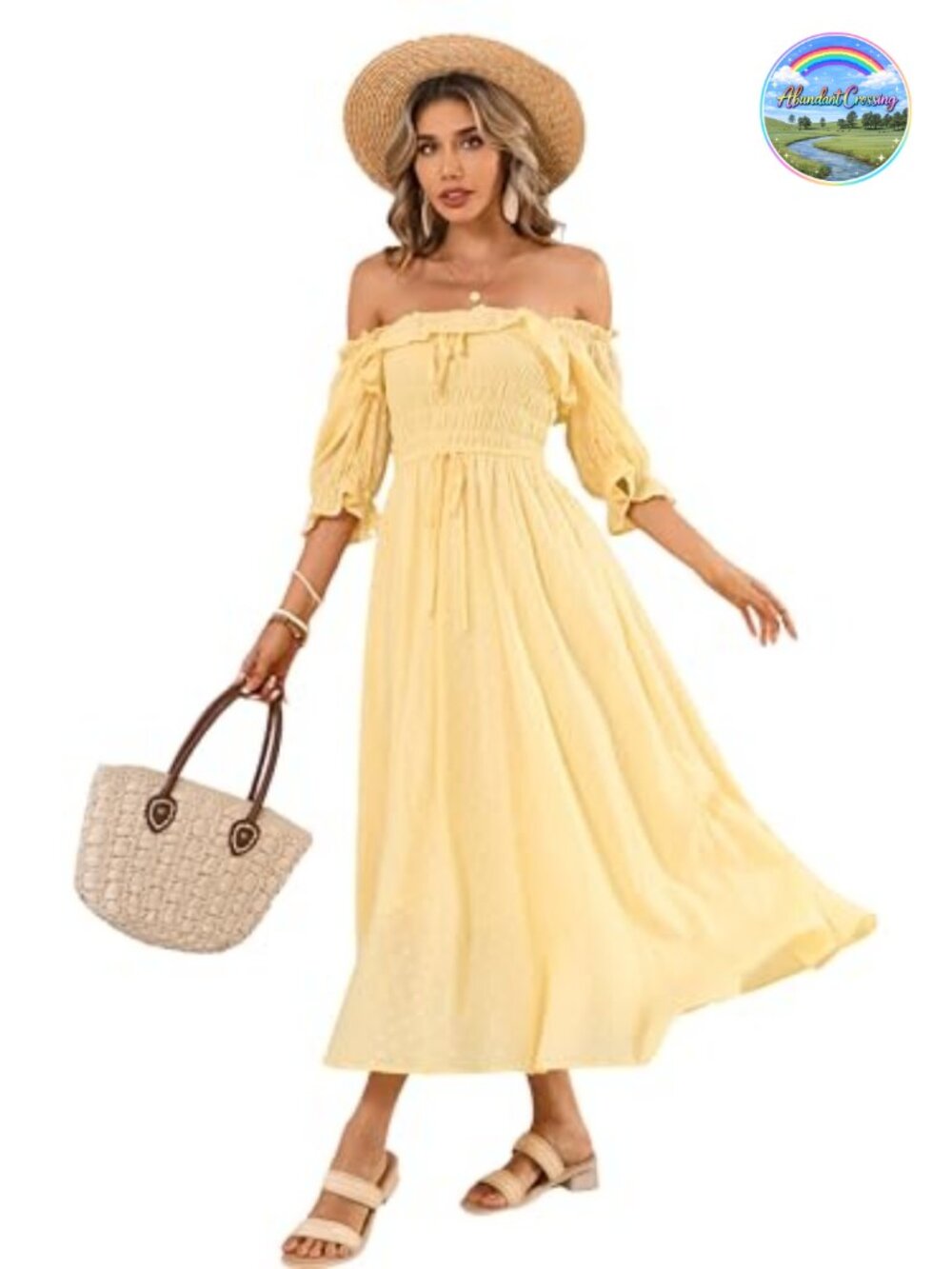 R.Vivimos Women Summer Cotton A Line Flowy Midi Dress